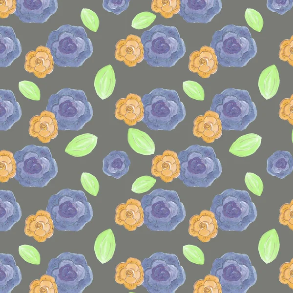 watercolor illustration seamless pattern cheerful floral pattern for wallpaper,furniture,fabric,simple flowers