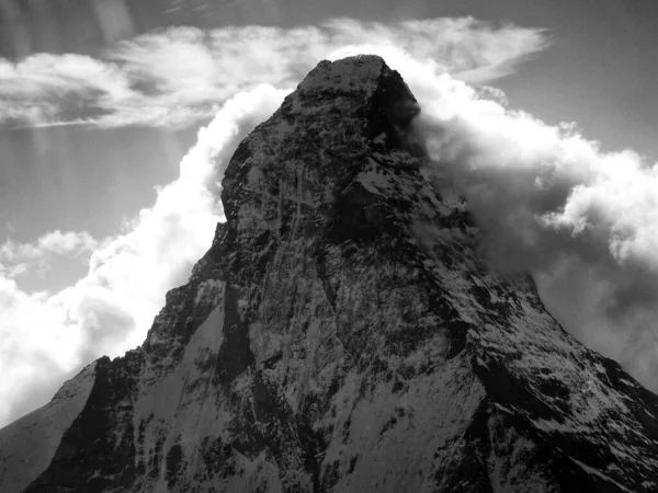 Dramatic Mountain Landscape, Black and White Image for poster design