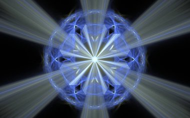 soyut resim arka plan görüntüsü parlayan bir orta ve kenarlar ve siyah bir zemin üzerine sarı ışınları genişleyen uzaklaşan leylak kristal.