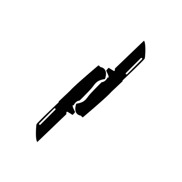Векторное Изображение Черных Силуэтов Двух Ножей Создающих Логотип Использования Рекламе — стоковый вектор