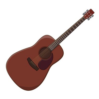 bir müzik aleti klasik gitar 45 derecelik bir açıyla beyaz bir arka plan üzerinde vektör çizim