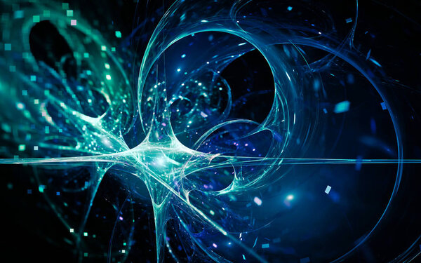 цифровое сгенерированное изображение в виде абстрактных геометрических форм различных оттенков и цветов для использования в веб-дизайне и компьютерной графике