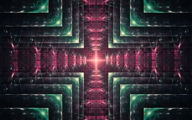 güzel soyut geometrik şekillerden oluşan bir bilgisayarda dijital resim oluşturuldu, bir arkaplan resmi veya web tasarımı için farklı renk çizgileri.