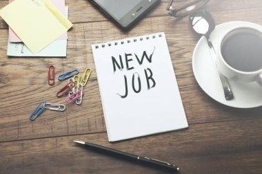 Yeni iş kelime üstünde not etmek üstünde çalışma tablosu