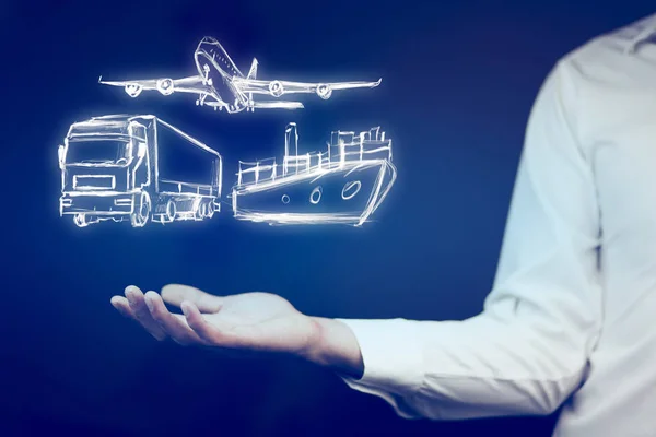 iş adamı farklı taşıma ile simgeler anlamına gelir.