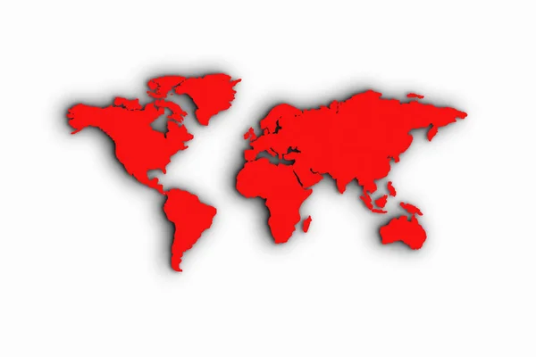 Mapa Světa Bílém Pozadí — Stock fotografie