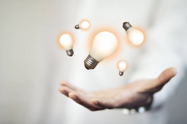 ampuller ile iş adamı. İş kavramı