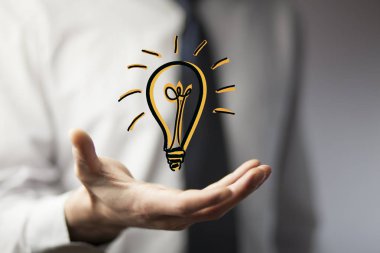 iş elini ampul simgesi olan 