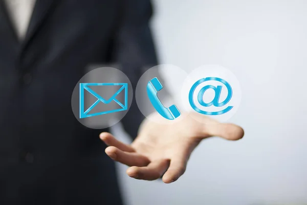 Üzleti Ember Kéz Telefon Mail Üzenet Megjelölése — Stock Fotó