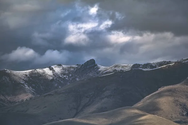 High Mountains Cloudy Sky Background — Stock Photo, Image