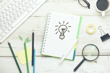  notebook klavye ve sabit tablo ile Aydınlatma ampul