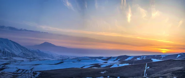 Beautiful Sunset Mountains Winter — Stock Photo, Image