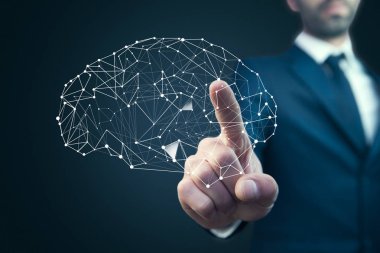 Beyin dokunmadan işadamı kontrolden yakın çekim 