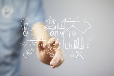 sosyal ağ kavramı dokunmadan işadamı