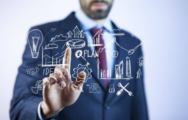 sosyal ağ kavramı dokunmadan işadamı