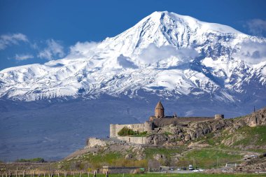 View of Khor Virap and Mount Ararat. clipart