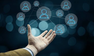 Sosyal ağ kavramı ile modern iş adamı 