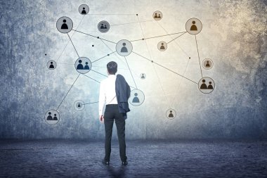 Zarif iş adamı. sosyal iletişim kavramı.