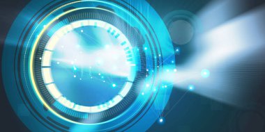 mavi ve beyaz soyut tonları ile teknolojik altyapı