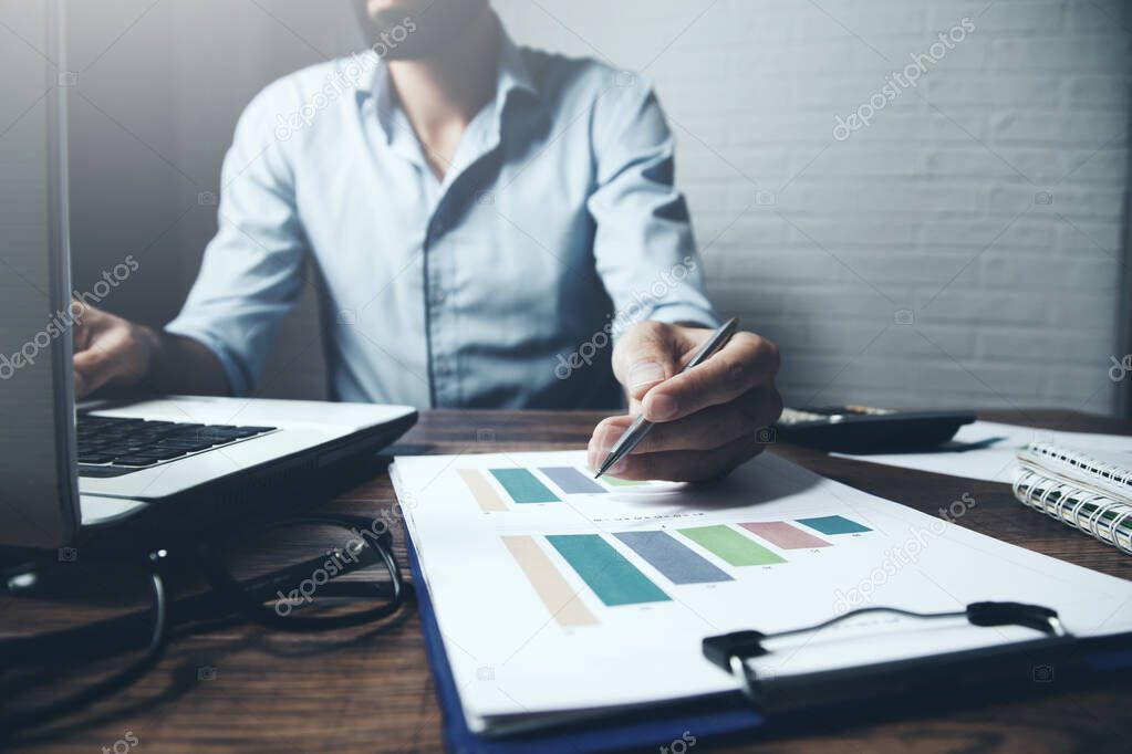 Man working in computer in office