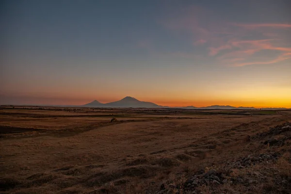Ararátová Hora Při Západu Slunce — Stock fotografie