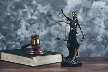 Bayan adalet kitaptaki çekiçle