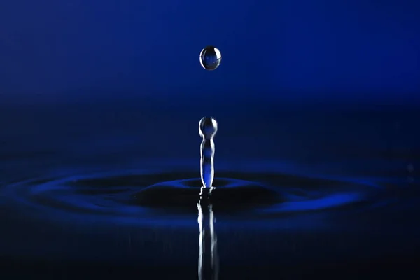 Drop Water Blue Background — Stock Photo, Image