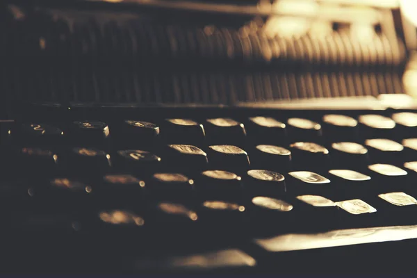 Teclado Una Máquina Escribir Vintage Con Teclas Cirílicas — Foto de Stock