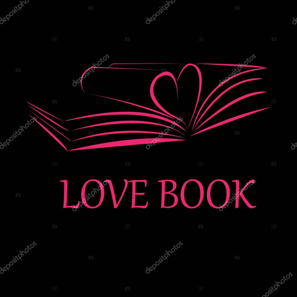 Love book logo vector icon