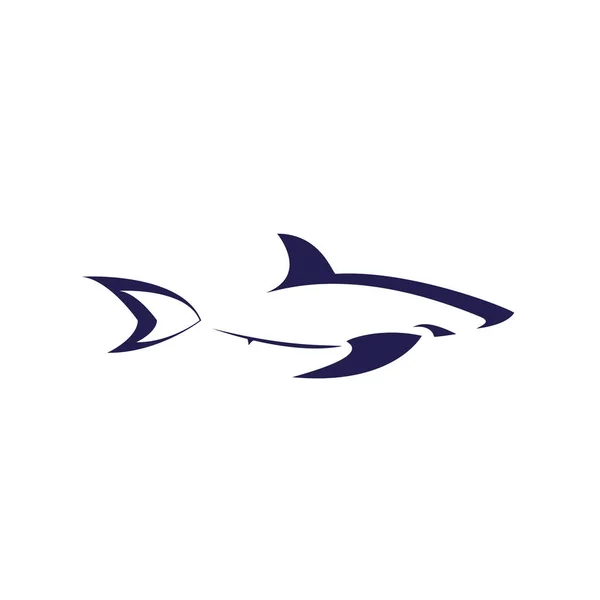 Diseño simple del logotipo del vector de tiburón — Archivo Imágenes Vectoriales