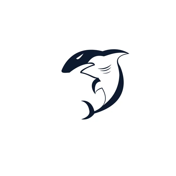Basit köpekbalığı vektör logosu tasarımı