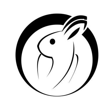 Basit vektör tavşan logosu tasarımı