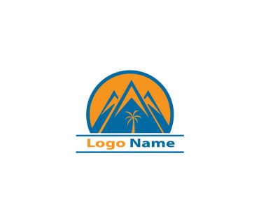 Yol ve dağ vektör logosu