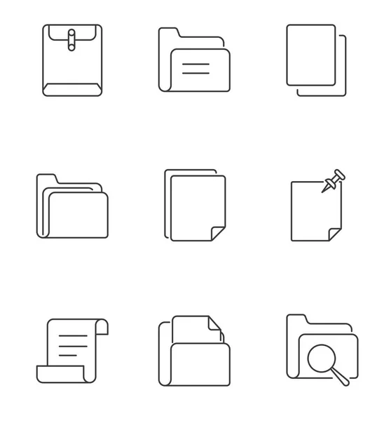 Folders Files Line Icon Vector Avc Editável 48X48 Pixel Perfeito —  Vetores de Stock
