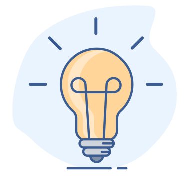 Ampul çizgi renk vektör simgesi.