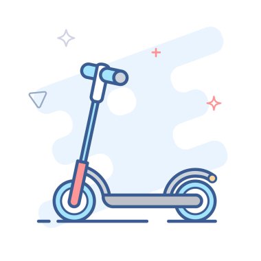 Kick Scooter, Push Scooter vector illustration clipart