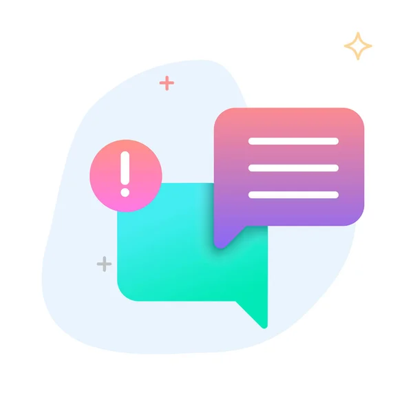 Nuevo Mensaje Diálogo Discurso Chat Bubble Notification Plana Gradiente Icono — Vector de stock