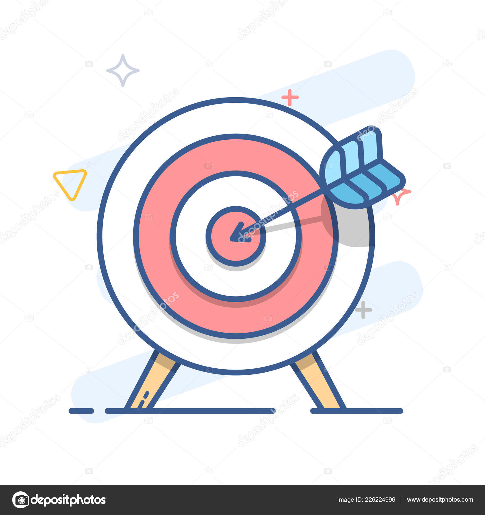 Target Arrow Goal Icon Color Vector Line Illustration Vector Image By C Dacianlogan Vector Stock