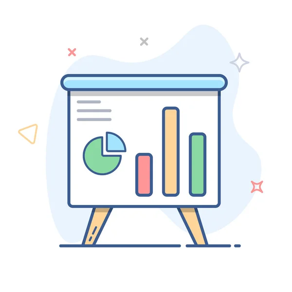 White Board Graphs Vector Icon — 스톡 벡터