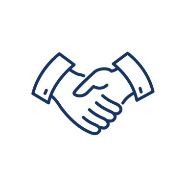 Vektör el sıkışma çizgisi simgesi.