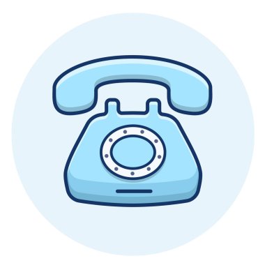 Retro telefon vektör simgesi. Vintage telefon hattı illüstrasyon.