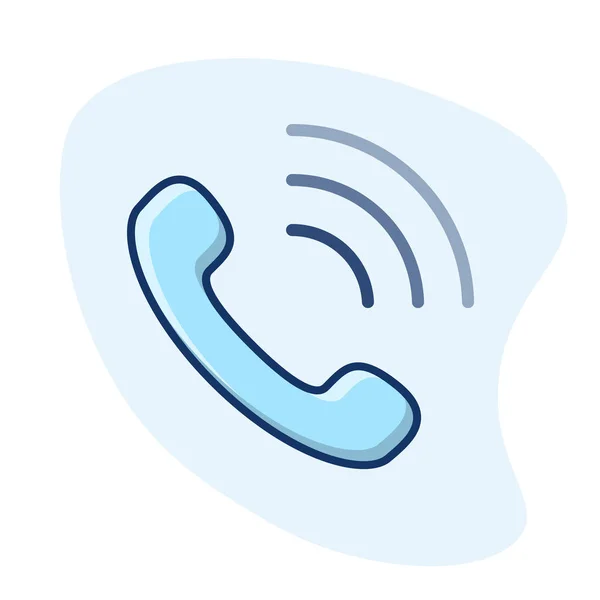 Call Vector Icon Telephone Handset Line Illustration — Stock Vector