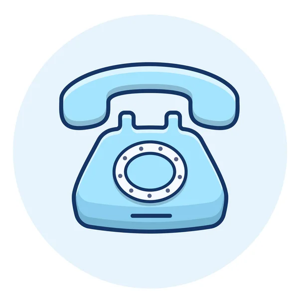 Retro Phone Vector Icon Vintage Telephone Line Illustration — Stock Vector