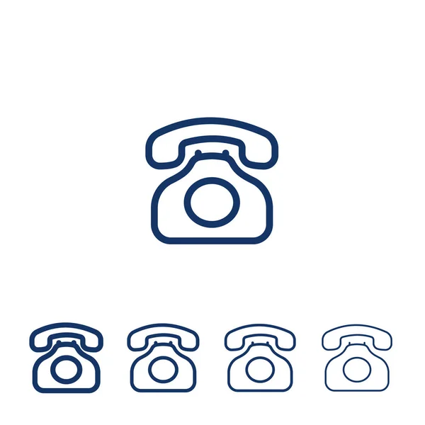 Retro Phone Vector Icon Vintage Telephone Line Sign — Stock Vector