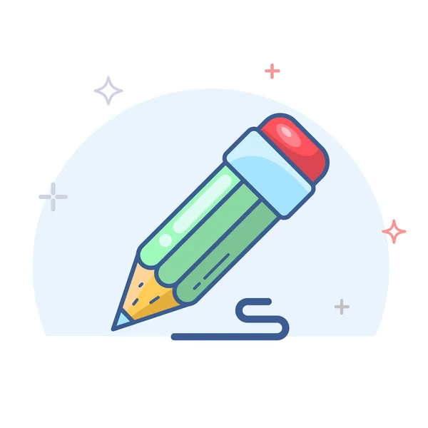 Vector Pencil Line Icon Unterzeichnung Dokument Umriss Vektor Illustration — Stockvektor