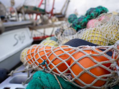 Balık ağlarına bağlantı noktası - Viareggio, Darsena di Levante iskele boyunca