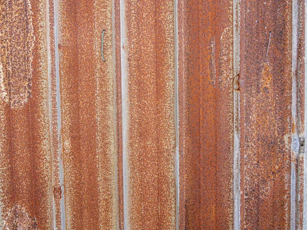 Mancha Marrón Oxidada Panel Zinc Corrugado Aire Libre — Foto de Stock
