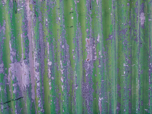 Viejo Panel Metal Corrugado Pintado Verde — Foto de Stock