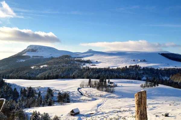 Beautiful Winter Landscape Volacno Mountain Dusk — Stock Photo, Image