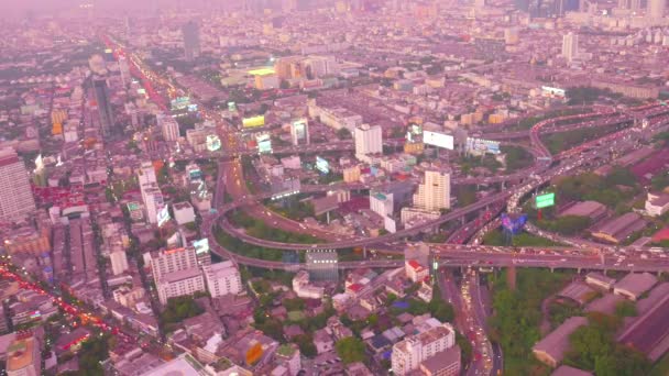 Bangkok Stad Luchtfoto Uitzicht Tijdsverloop — Stockvideo